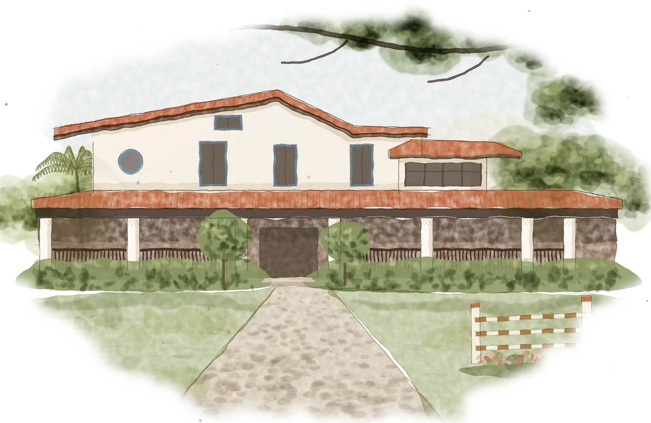 Aquarela do casarão do Clube Hípico de Santo Amaro